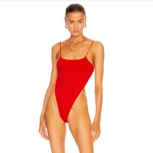 Monica Hansen red cutout one piece